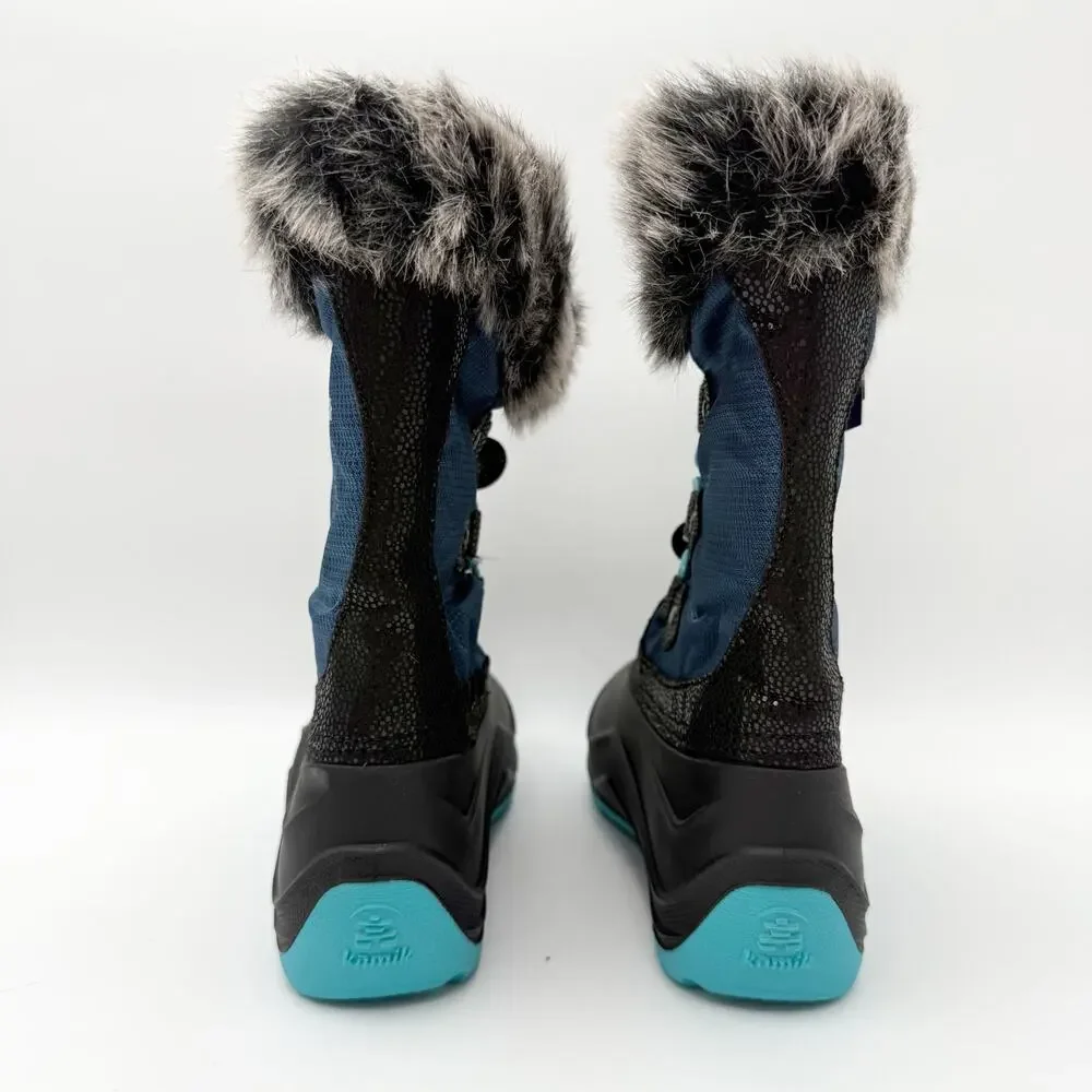 Kamik Kids Girls Powdery 3 Snow Boots US 12 EU 30 Navy Blue Black Waterproof NIB